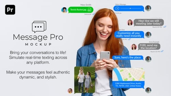 Text Message Chat Mockup for Premiere Pro | iPhone & Android MOGRT