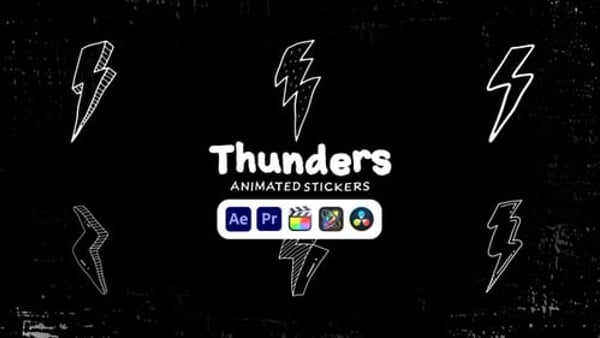 Thunders Animated Stickers - Lightning Energy Motion Sticker Pack