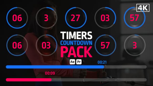 Timers Countdown Pack - Digital Timer Counter Motion Graphics Pack