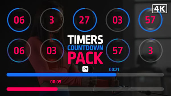 Timers Countdown Pack for Premiere Pro Timers Countdown Pack - Digital Timer Counter Motion Graphics
