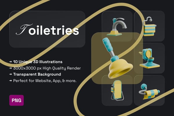 Toiletries 3D Icon Pack