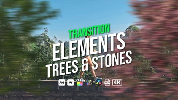 Transition Elements Trees Stones - Nature Scene Motion Elements Pack