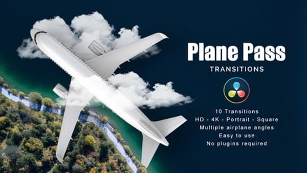 Travel Transitions for DaVinci Resolve | Plane Pass Flyover & Sweep Pack