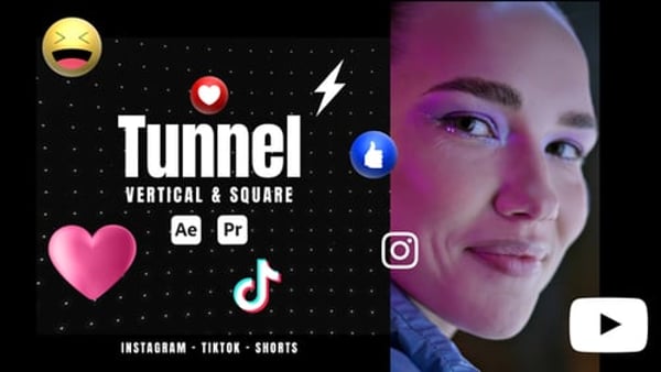 Tunnel Transitions for Reels, TikTok and Shorts – Vertical and Square Video Pack