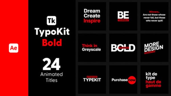 Typography Kit Bold Titles for After Effects - Bold Text Animation Motion Titles Pack