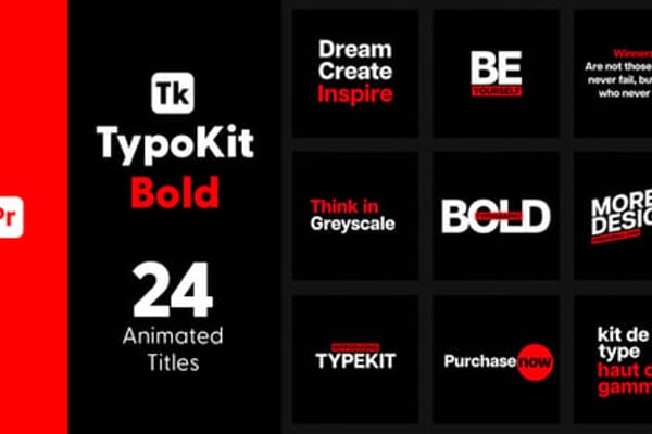 Typography Kit Bold Titles for Premiere Pro - Bold Text Animation Motion Titles Pack