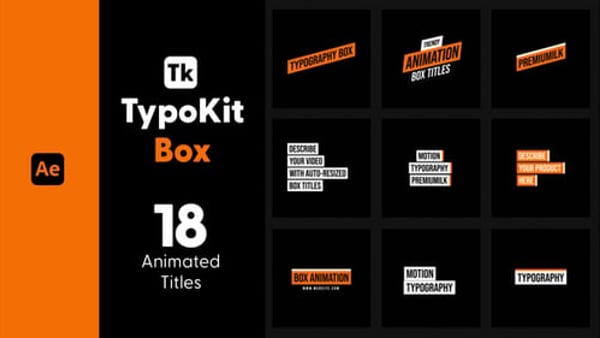 Typography Kit Box Titles for After Effects - Box Style Text Motion Titles Pack