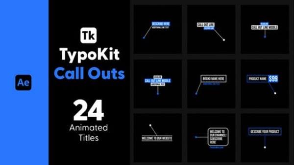 Typography Kit Call Outs Titles for After Effects - Callout Text Animation Motion Titles Pack