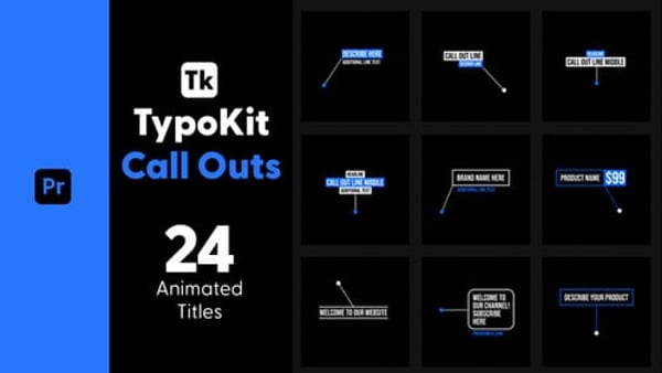 Typography Kit Call Outs Titles for Premiere Pro - Callout Text Animation Motion Titles Pack