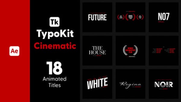 Typography Kit Cinematic Titles for After Effects - Cinematic Text Animation Motion Titles Pack