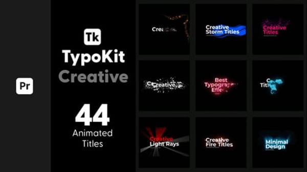 Typography Kit Creative Titles for Premiere Pro - Creative Text Motion Titles Pack
