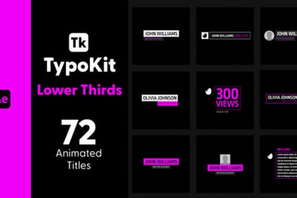 Typography Kit Lower Thirds Titles for After Effects - Lower Third Text Motion Titles Pack
