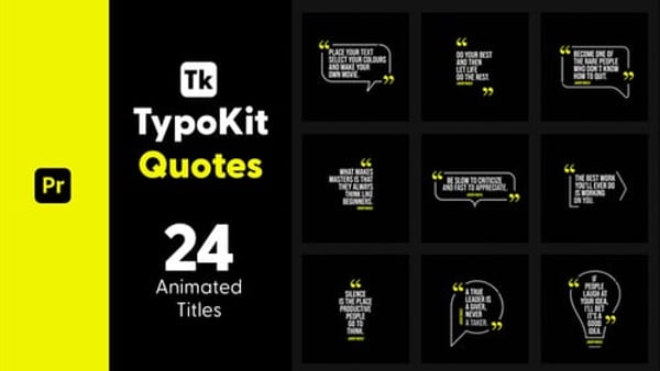 Typography Kit Quotes Titles for Premiere Pro - Quote Text Animation Motion Titles Pack