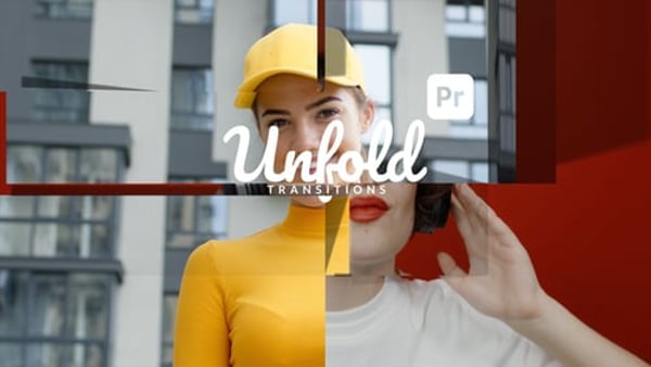 Unfold Slideshow Transitions for Premiere Pro – Fold & Unfold MOGRT Pack