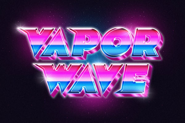 Vapor Wave Retro Neon Text Effect