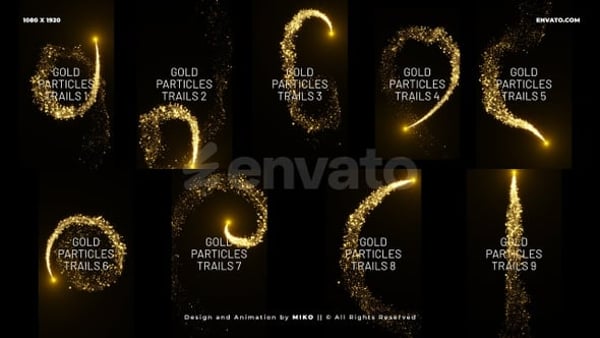 Vertical Gold Particles Trails