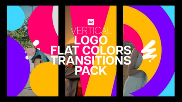 Vertical Logo Flat Colors Transitions Pack – Clean Modern Logo Animations