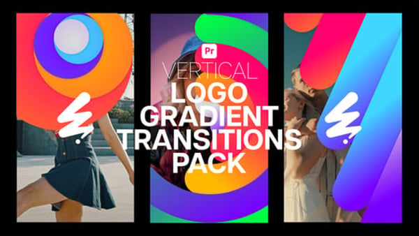 Vertical Logo Gradient Transitions Pack for Premiere Pro – Smooth Modern Logo Animations