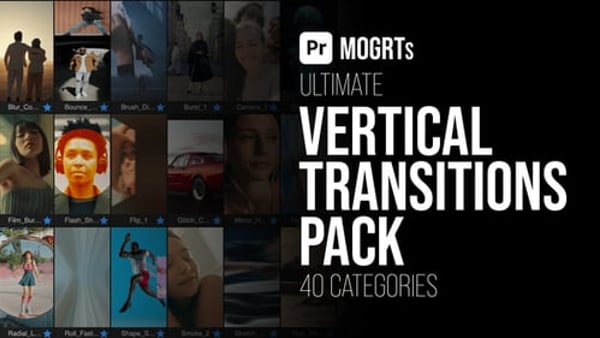 Vertical Transitions Pack MOGRTs - Dynamic Seamless Transition Effects Collection