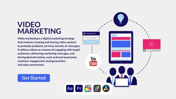 Video Marketing Design Concept - Modern Digital Campaign Presentation Animation Template