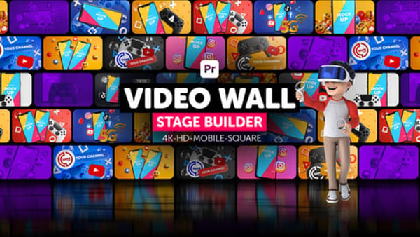 Video Wall Stage Builder for Premiere Pro - Modular LED Screen Event Presentation Template