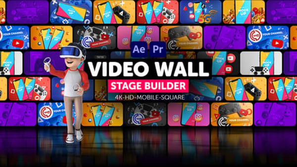 Video Wall Stage Builder - Multi Screen Stage Motion Graphics Builder Pack