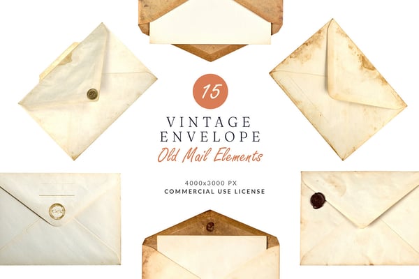 Vintage Envelope PNG Collection