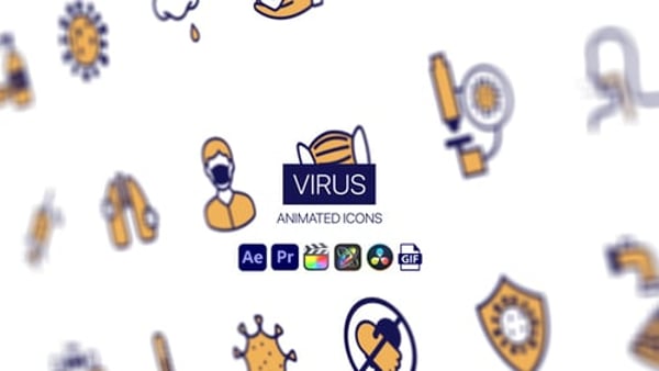 Virus Animated Icons - Medical Virus Motion Icons Animation Pack