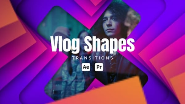 Vlog Shape Transitions for After Effects & Premiere Pro | 15 Zooming Shapes