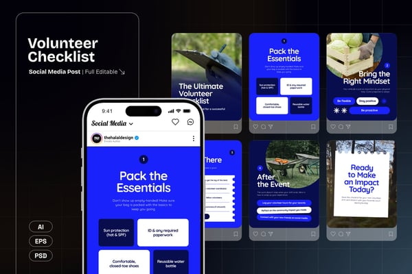 Volunteer Checklist Social Media Post Template