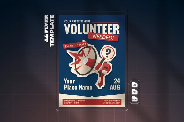 Volunteer Recruitment A4 Flyer Template