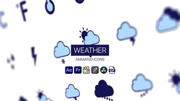 Weather Animated Icons - Forecast Motion Icons Animated Elements Pack