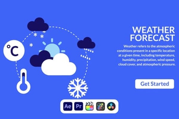 Weather Forecast Design Concept - Modern Website UI Presentation Animation Template