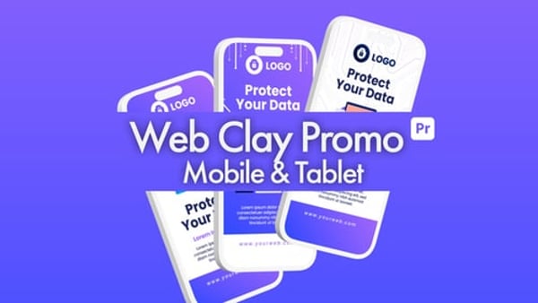 Web Clay Promo Mobile Tablet Premiere Pro - 3D Clay App Showcase Template