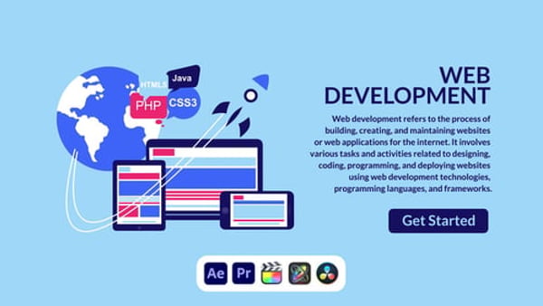 Web Development Design Concept - Modern Coding UI Presentation Animation Template