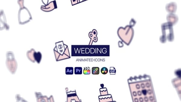 Wedding Animated Icons - Elegant Wedding Motion Icons Animation Pack