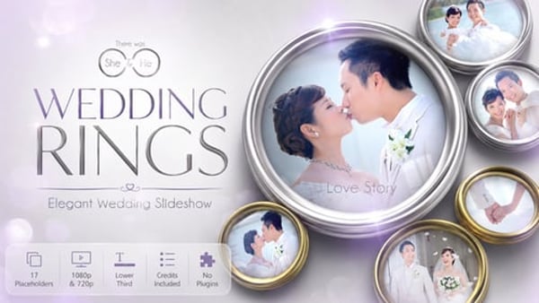 Wedding Rings Slideshow Package for After Effects with 17 Placeholders