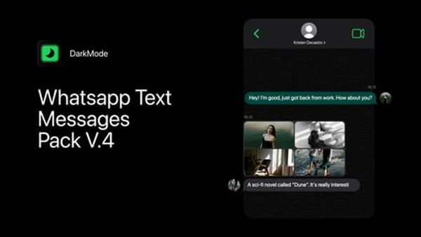 Whatsapp Text Messages (DarkMode)