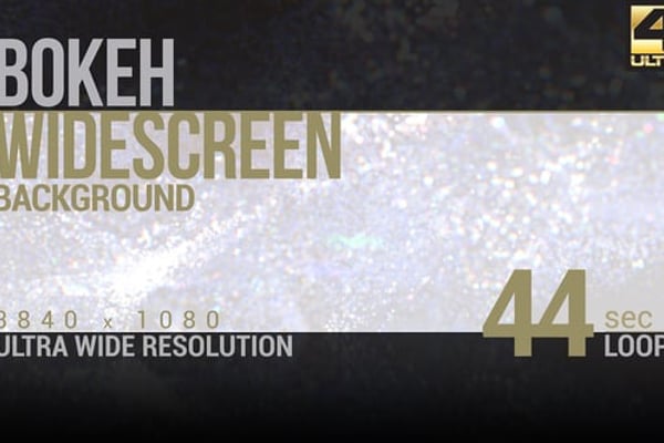 White Glitter Bokeh Widescreen Background 4K