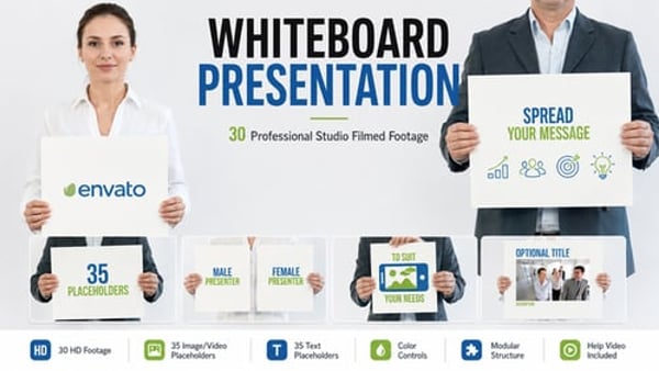 Whiteboard Presentation for After Effects with Filmed Presenter Footage