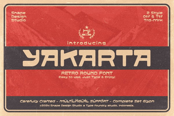 Yakarta - Retro Round Font