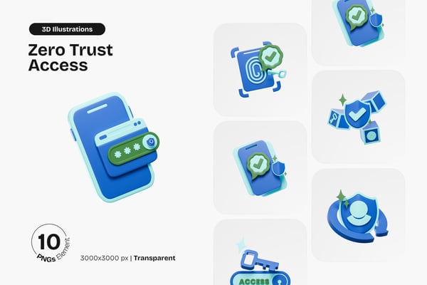 Zero Trust Access 3D Icon Pack