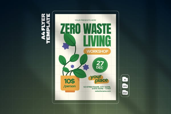 Zero Waste Living Workshop Flyer Template