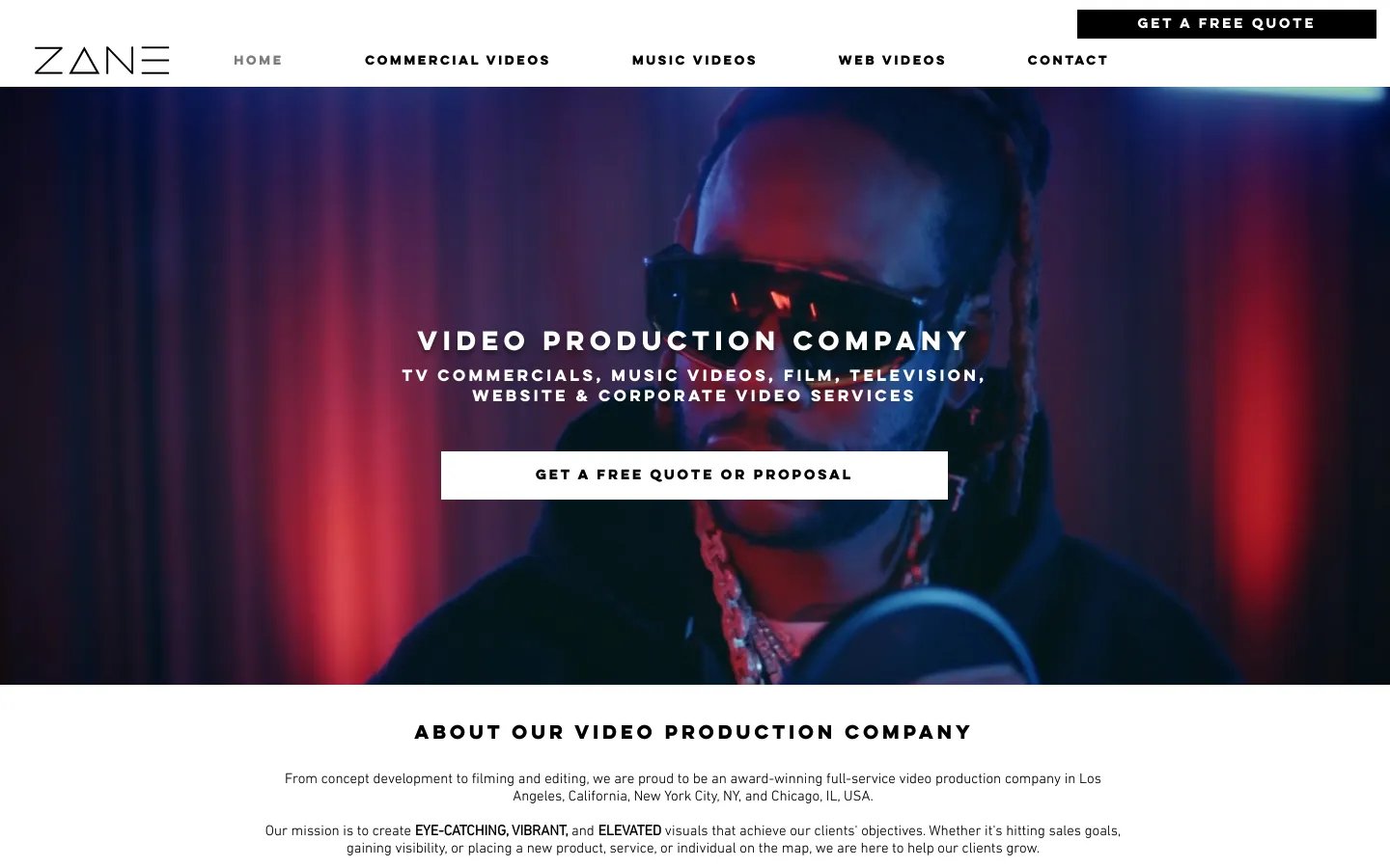 ZANE Productions Homepage