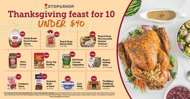 Feed a Family of 10 for Under $40 this Thanksgiving: Stop & Shop Introduces One of the Season’s Best Dinner Deals