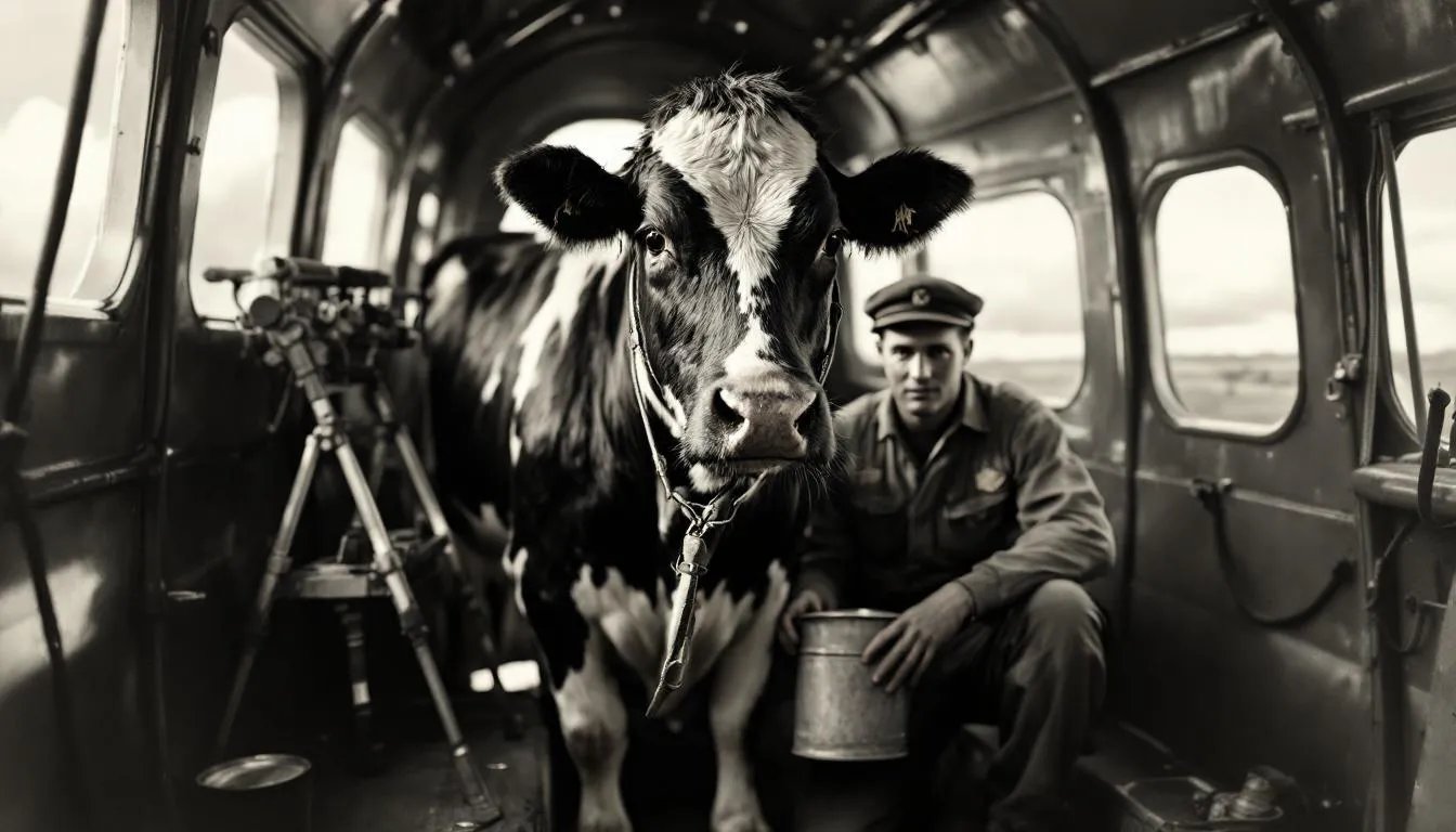 Cow Milked While Flying in an Airplane Day