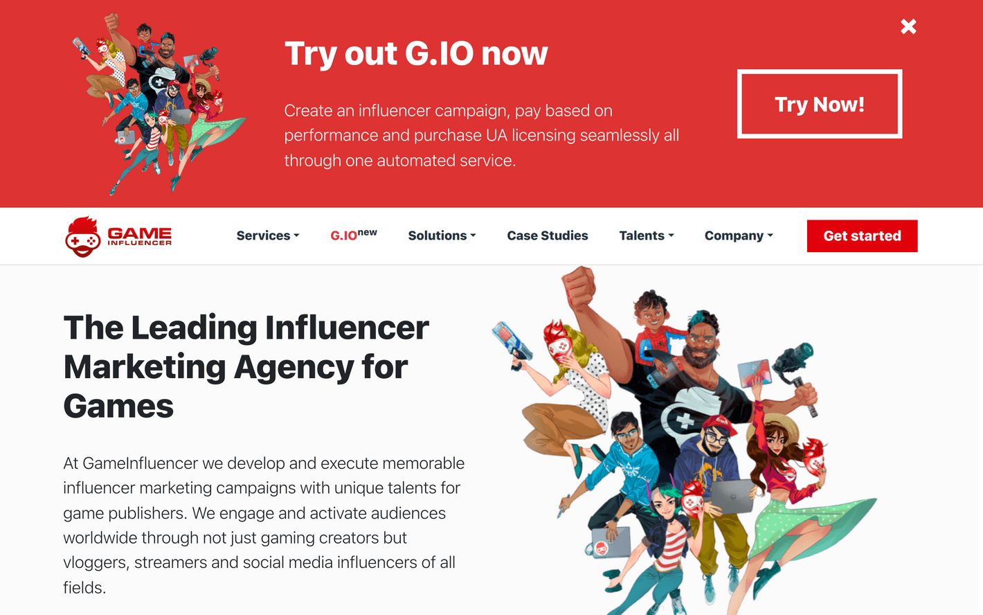 Game Influencer Homepage