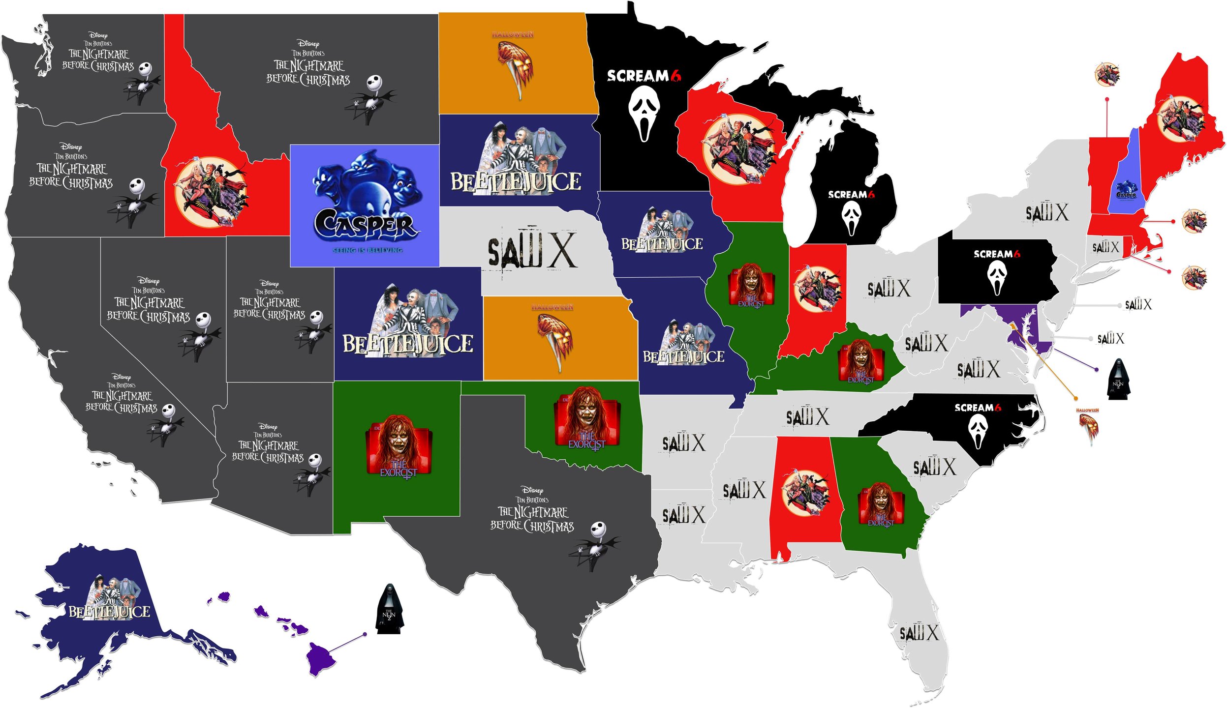 Favorite Halloween Movie by State