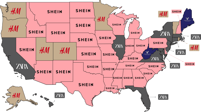 Favorite Fashion Brand by State