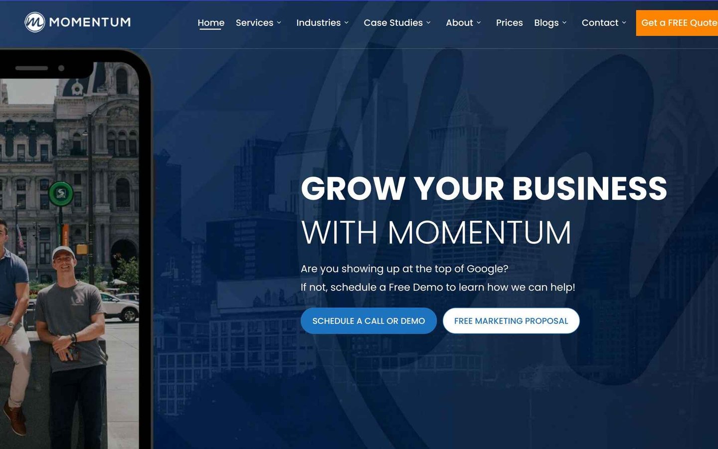 Momentum Digital Homepage